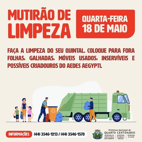 Quarto Centenário vai realizar Mutirão de Limpeza para combater a dengue