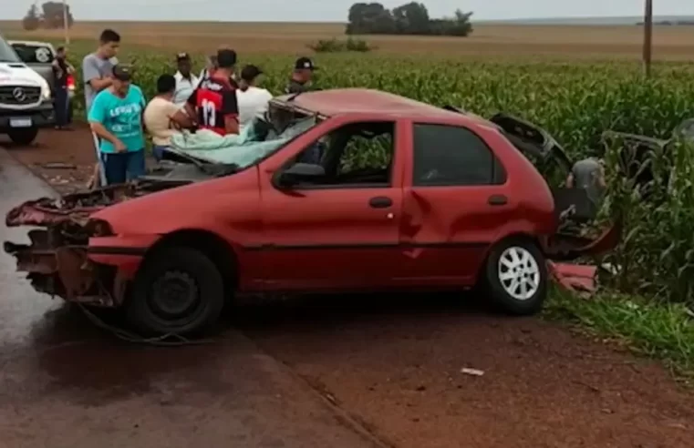 Duas pessoas morrem na batida de carros entre Assis Chateaubriand e Toledo