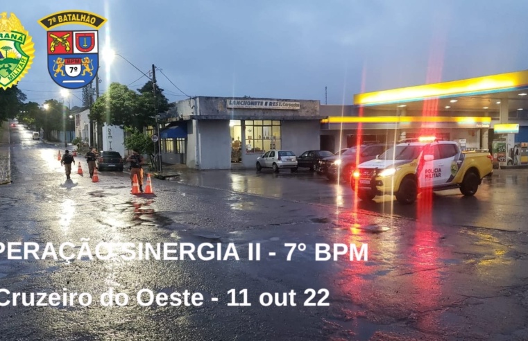 OPERAÇÃO SINERGIA II EM CRUZEIRO DO OESTE