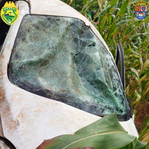 Após acidente, carro com alerta de furto é abandonado em milharal na região de Goioerê