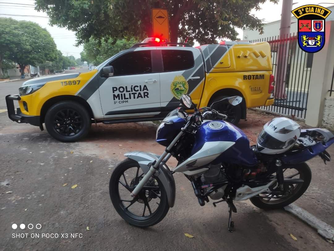 ROTAM DA 3ª CIPM APREENDE MOTOCICLETA EM SANTA ISABEL DO IVAÍ-PR