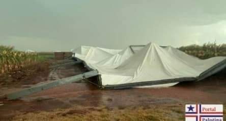 VENTOS DANIFICAM E DEIXAM CINCO FERIDOS NO CAMPO EXPERIMENTAL DE PALOTINA