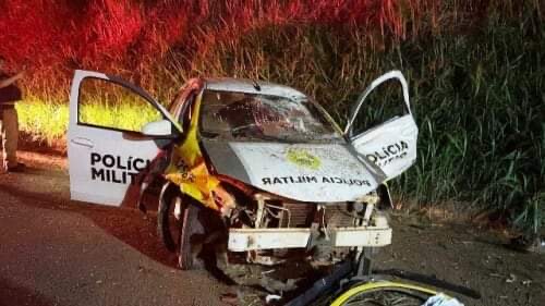 Policial de Goioerê ferido em acidente: viatura capota na BR-272 entre Goioerê e Janiópolis