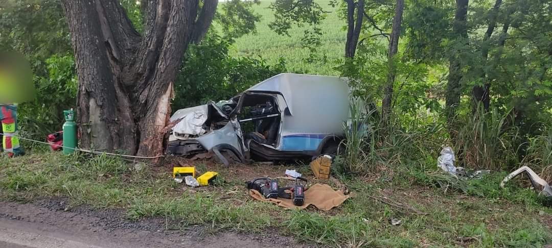 Veículo sai da pista e colide contra árvore na BR-153 em Santo Antônio da Platina: Dois feridos gravemente