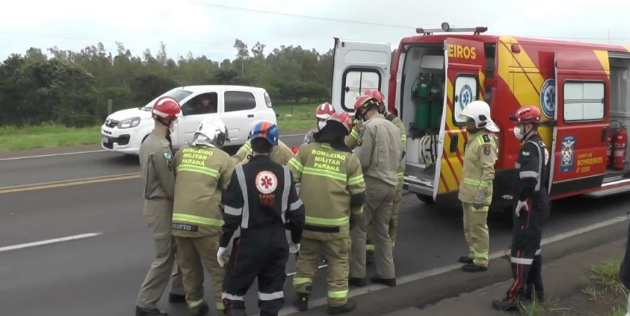 Em acidente motociclista sofre fratura exposta entre Umuarama e Maria Helena