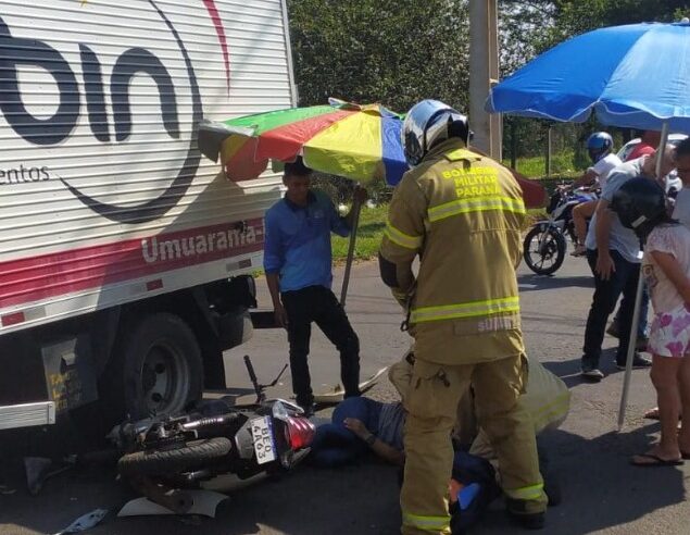 Mulher fica gravemente ferida em acidente