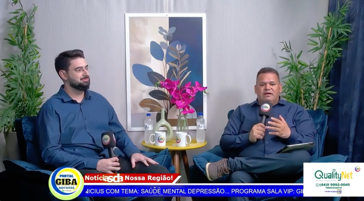 PROGRAMA SALA VIP COM TEMA SAÚDE MENTAL DEPRESSÃO; GIBA ENTREVISTA DR. VINÍCIUS MEDICO DA FAMÍLIA DE CIANORTE PR.