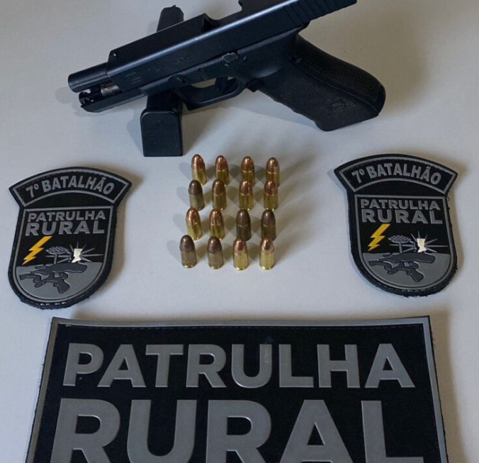 Arma é apreendida em propriedade rural de Mariluz