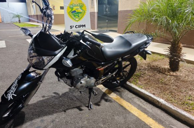 Motocicleta é apreendida durante patrulhamento em Cianorte