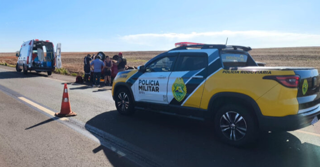 Motociclista morre ao colidir contra carro na PR-082, em Cianorte