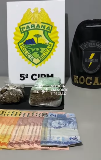 Polícia Militar de Cianorte Apreende Maconha e Dinheiro Durante Abordagem