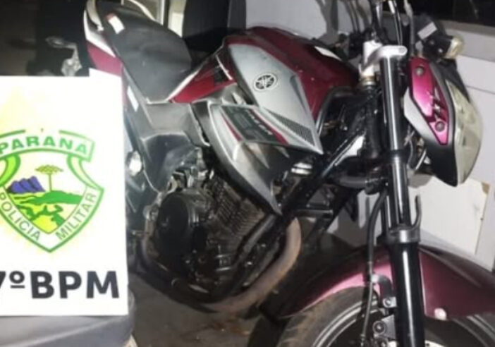 Motocicleta com alerta de furto é recuperada em Cruzeiro do Oeste