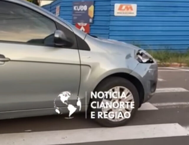 COLISÃO ENTRE MOTONETA E CARRO É REGISTRADA EM CIANORTE