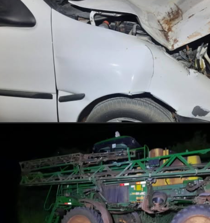 COLISÃO ENTRE AUTOMÓVEL E TRATOR NA PR-555, EM NOVA ESPERANÇA COLISÃO ENTRE AUTOMÓVEL E TRATOR NA PR-555, EM NOVA ESPERANÇA