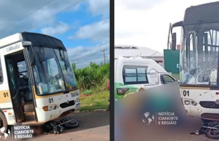 Motociclista sofre traumatismo craniano após colisão com ônibus em Tapejara