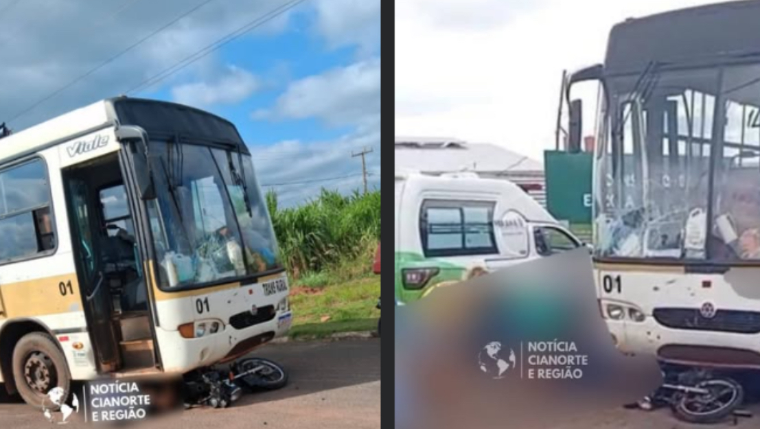 Motociclista sofre traumatismo craniano após colisão com ônibus em Tapejara