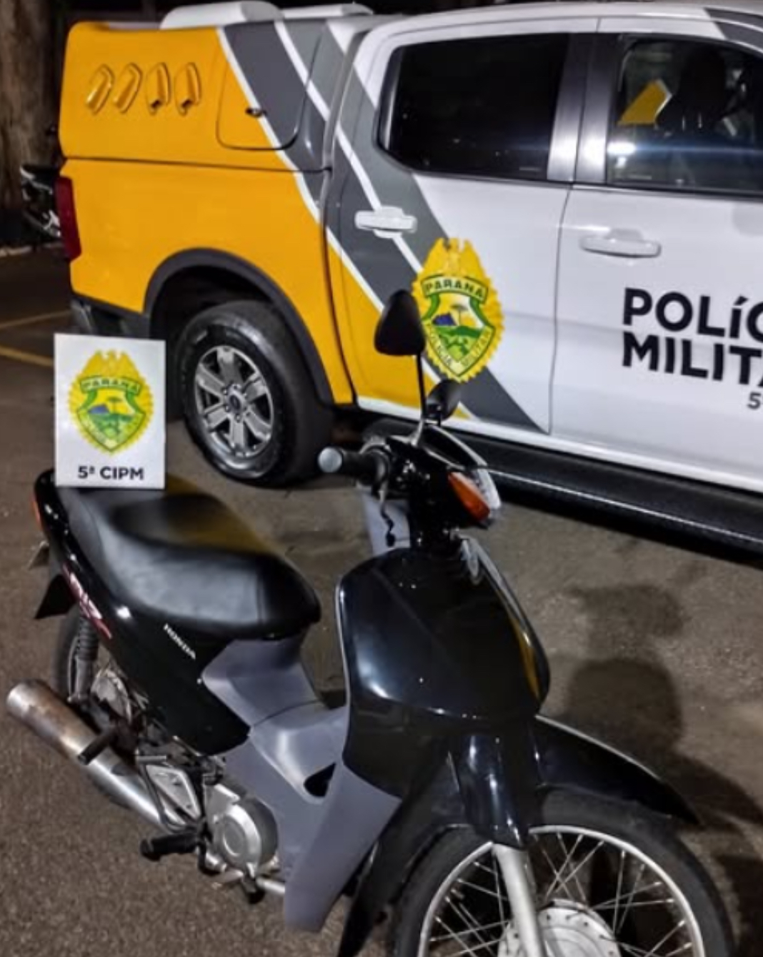 PM Recolhe Motoneta Irregular em Cianorte PM Recolhe Motoneta Irregular em Cianorte