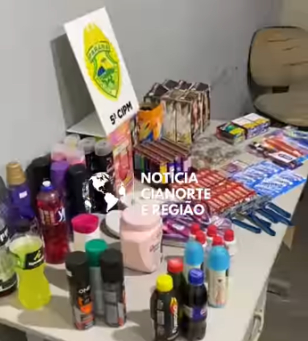 PM Recupera Produtos Furtados de Estabelecimento Comercial em Cianorte PM Recupera Produtos Furtados de Estabelecimento Comercial em Cianorte