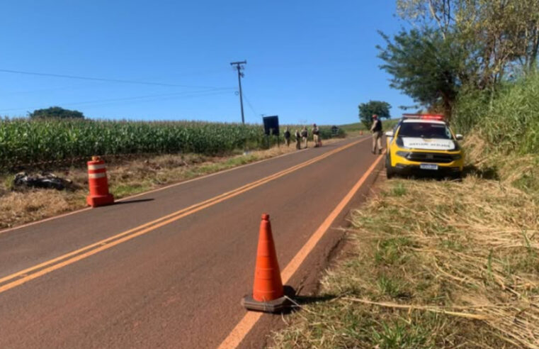 Motociclista Morre Após Colidir com Placa de Sinalização na PR-461, entre Ângulo e Flórida