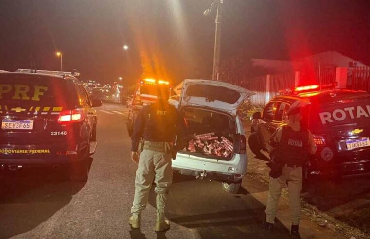 Madrugada de chuva termina com apreensão de mais de 257 kg de maconha após perseguição policial na BR-277.
