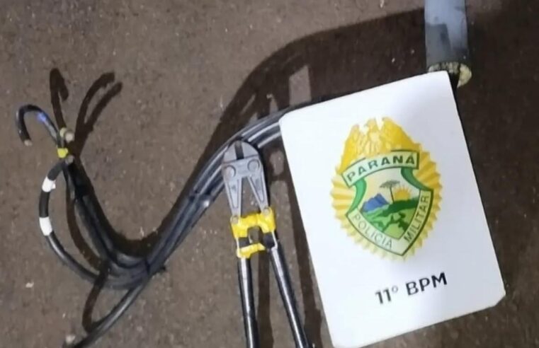 POLÍCIA FLAGRA FURTO DE FIOS DURANTE PATRULHAMENTO EM CAMPO MOURÃO.