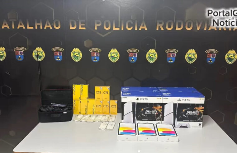 PRF intercepta eletrônicos paraguaios em operação noturna na PR-317