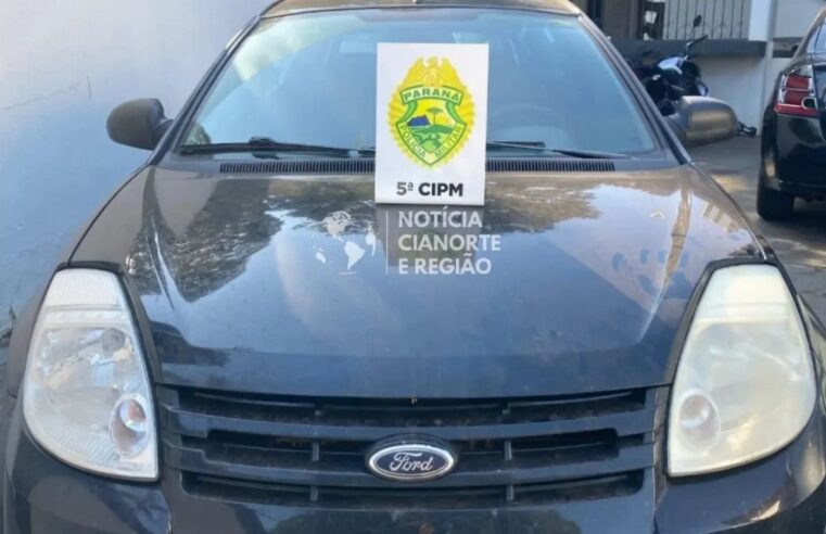 Carro com registro de furto é localizado em propriedade de Cianorte.