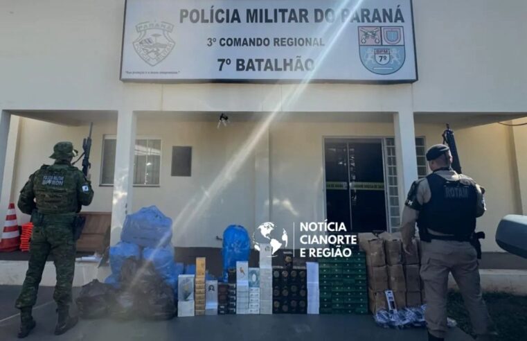 Produtos estrangeiros sem nota fiscal são apreendidos em Cruzeiro do Oeste durante operação conjunta