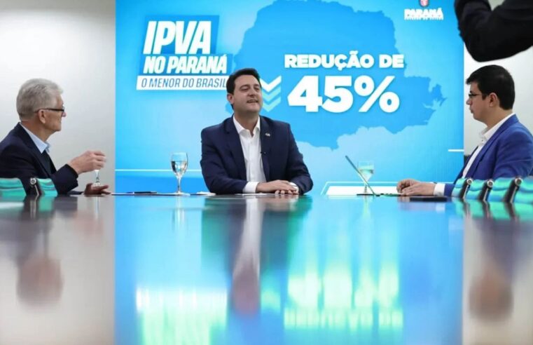 Paraná terá a menor alíquota de IPVA DO BRASIL A PARTIR DE 2026