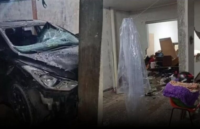 Homem é preso após invadir a própria casa com carro em Sarandi (PR).