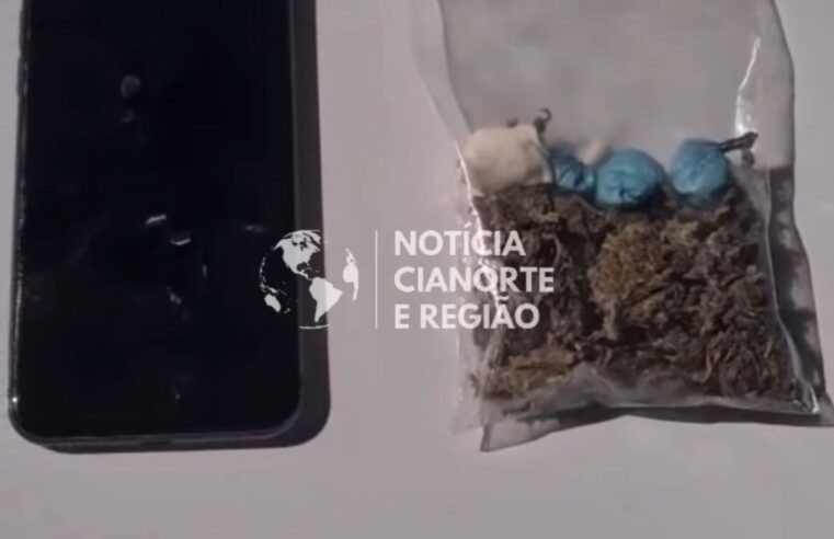 Drogas são apreendidas pela PM em Cianorte durante ação contínua de abordagem.