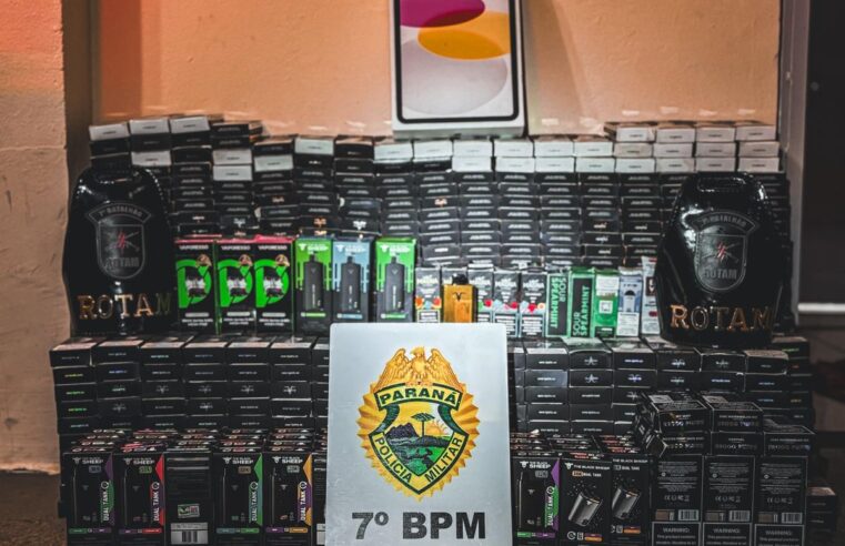 PM apreende veículos suspeitos de contrabando em Cruzeiro do Oeste