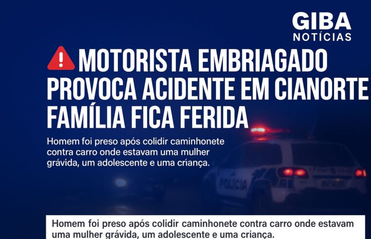 Motorista embriagado causa acidente e é levado à delegacia em Cianorte