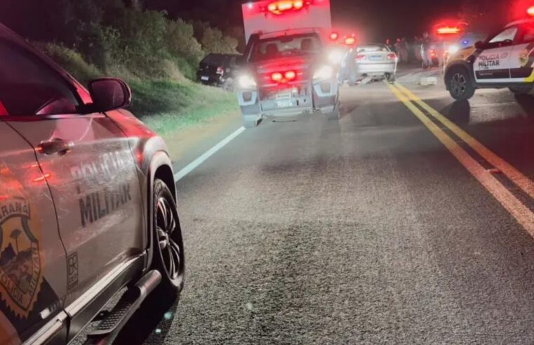 Colisão grave na PR-218 deixa uma pessoa morta e quatro feridas entre Astorga e Sabáudia