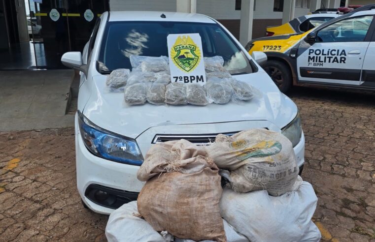 Apreensão de mais de 60 kg de maconha após perseguição em Goioerê