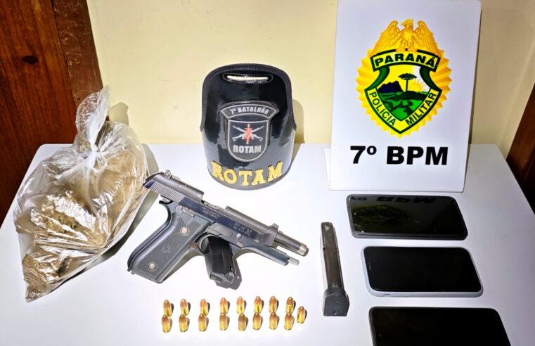 Foragido é capturado com arma modificada e maconha EM Tuneiras do Oeste (PR)