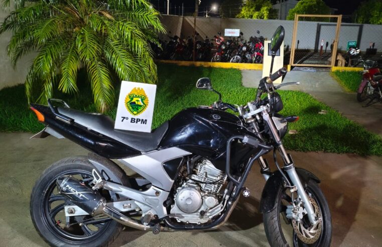 CRUZEIRO DO OESTE: Moto é apreendida por escapamento irregular e licenciamento atrasado