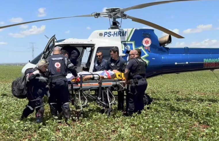 Motociclista fica ferido após acidente com caminhonete na Estrada Sarandi, em Marialva
