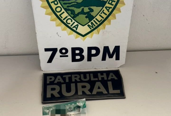 Patrulha Rural apreende 7 gramas de maconha com homem de 30 anos