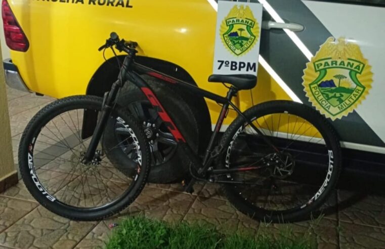 Patrulha Rural recupera bicicleta furtada e prende suspeito em Tuneiras do Oeste
