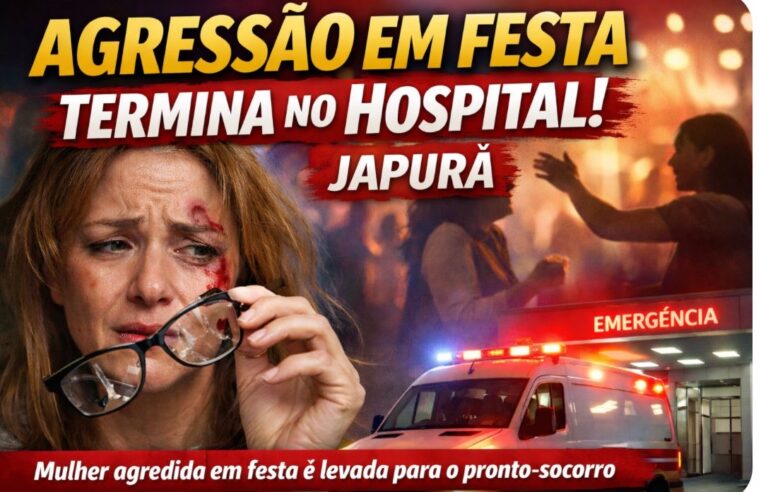 Mulher é atendida em hospital após agressão durante evento social em Japurá na madrugada deste domingo (28