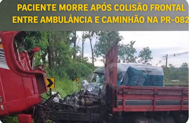 Tragédia na PR-082: colisão entre caminhão e ambulância resulta em morte 23/12/2025