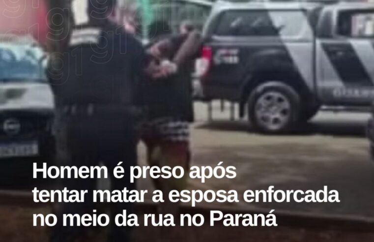 Mulher é atacada pelo companheiro em via pública e agressor acaba preso em Arapongas na manhã de sábado (27)
