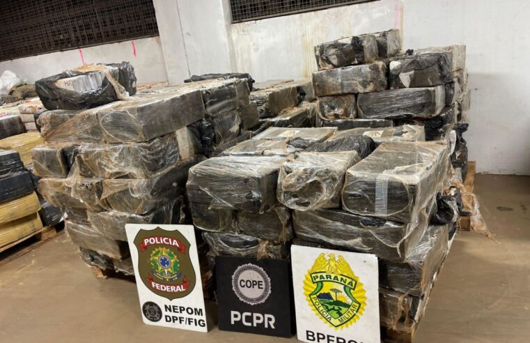 Polícias do Paraná e Federal desarticulam depósito de drogas e apreendem 3,7 toneladas de maconha em Santa Helena