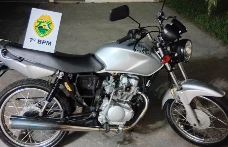 Motocicleta é apreendida após infrações de trânsito em Cruzeiro do Oeste