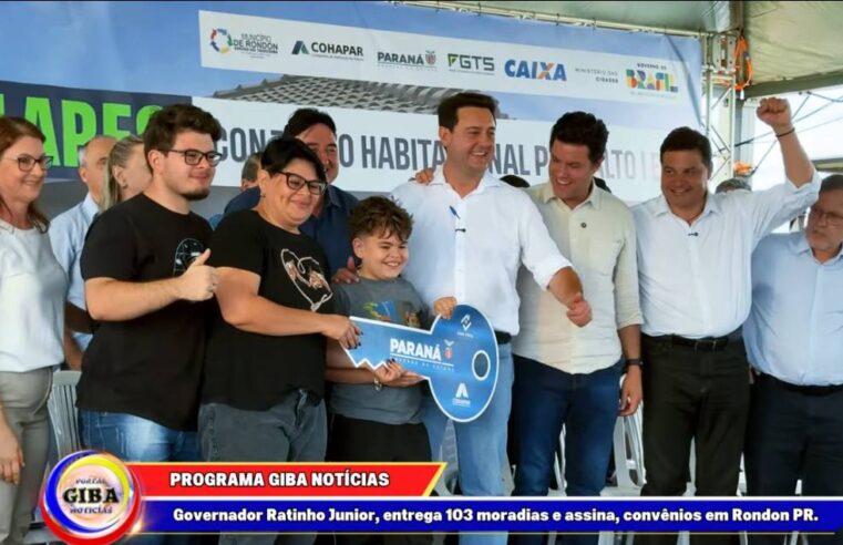 Governador Ratinho Junior, entrega 103 moradias e assina, convênios em Rondon PR.