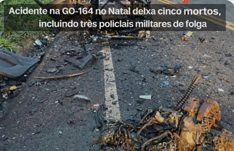 Acidente na GO-164 no Natal deixa cinco mortos, incluindo três policiais militares de folga 25/12/2025