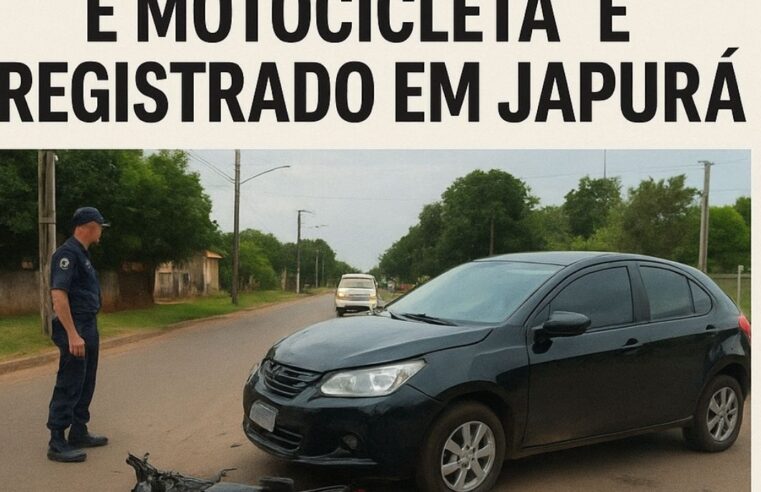Acidente entre carro e motocicleta é registrado em Japurá