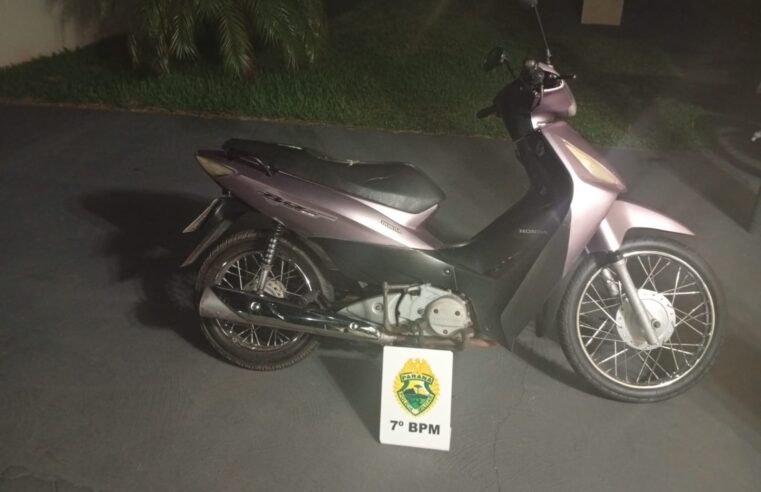 Motocicleta é apreendida por infrações de trânsito em Cruzeiro do Oeste