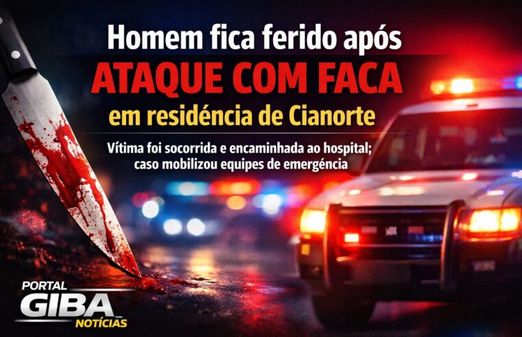 Homem fica ferido após ataque com faca em residência de Cianorte